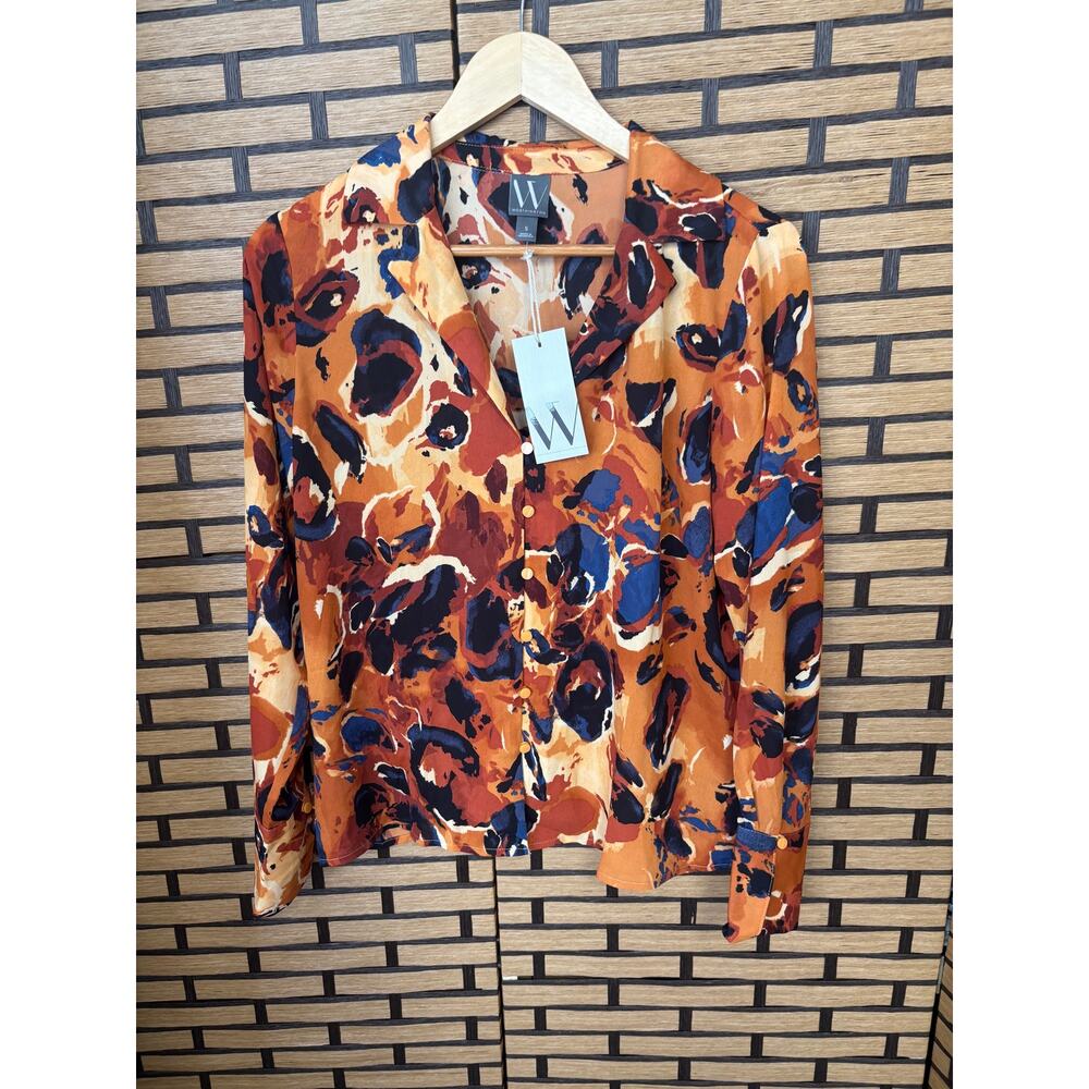 Worthington Orange Button‎ Down Shirt Size Small